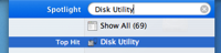 Spotlighting for Disk Utility.